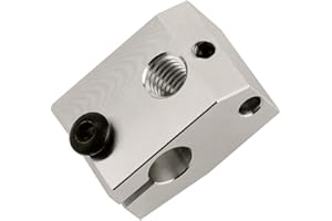 POLISI3D 1 Stück Upgrade Mini Plated Copper Heater Block Compatible with Prusa Mini Mini + 3D Printer Titan Aero Extruder V6 PT100 Sensor Cartridge hotend (Plated Copper)