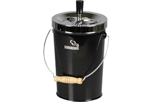 LIFESTYLE-AMBIENTE Cendrier poussoir XXL avec inscription « Smoking » Noir/chromé