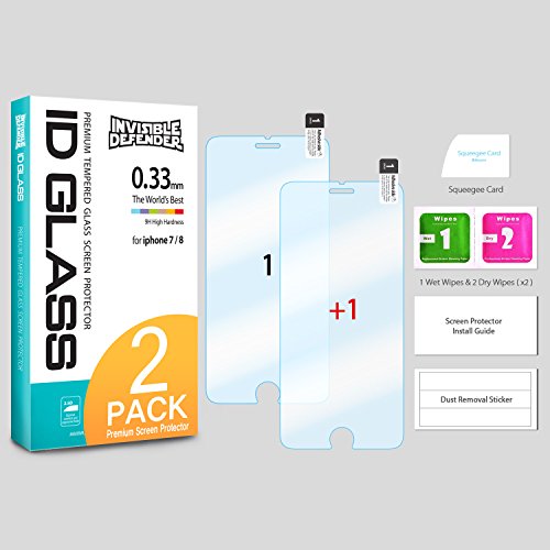 Protector de Pantalla para Apple iPhone 8 Ringke Invisible Defender Glass  MAX HD CLARIDAD  vidrio protector de Pantalla Garant  a de por vida de precisi  n de alta definici  n  HD  para iPhone8