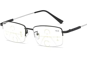 MIRYEA Progresywne wieloogniskowe okulary do czytania komputerowego, blokujące niebieskie światło, stop tytanu, zginane, wieloogniskowe, bez linii, antyodblaskowe, zmęczenie oczu, ultralekkie, unisex