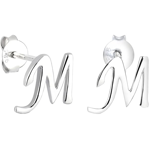 Heartlet Girls Enamel Initial Earrings for Girls in Sterling Silver - Theo Grace