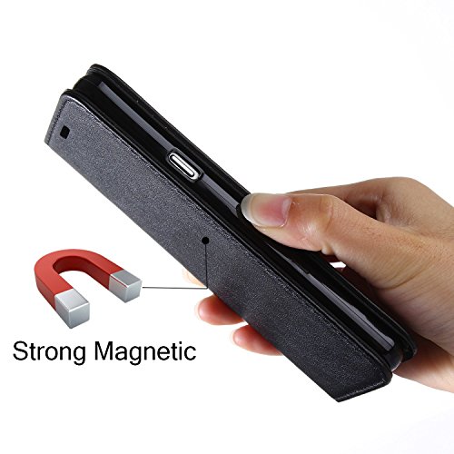C-Super Mall-UK LG G5 hülle,Qualität PU-Leder starke magnetische Schnalle Mappen-Standplatz -Schlag-Fall für LG G5 ( schwarz ) - 3