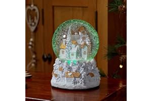 MARCO PAUL INTERIORS Marco Paul Winter Wonderland Weihnachts-Schneekugel – große, langlebige handbemalte 12 cm Musik-Schneekugel mit Glitzer-Schnee-Effekt – festliche Dekoration für den Innenbereich