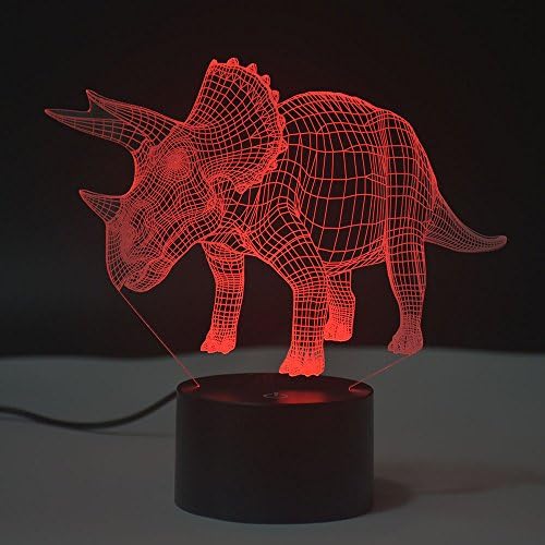 3D Optical Illusion Night Light,Touch LED Table Desk Lamp 7 Color Changing USB Charger Powered Touch Switch Desk Night Light for Kids Friends Gift(Dinosaurs 2)