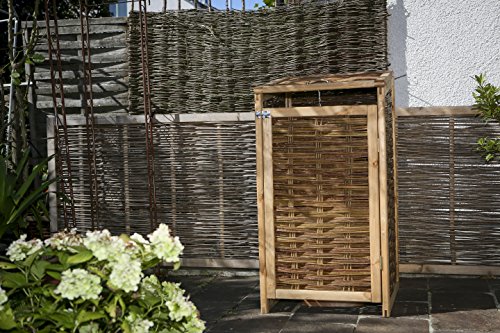 Mülltonnenverkleidung klein WEIDENPROFI aus Holz mit Weidengeflecht für eine Mülltonne bis 120 Liter - 2