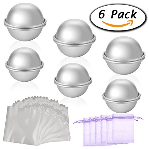 12 Stück Metall Bad Bombe Formen mit 100 Stück Shrink Wrap Taschen für DIY Handwerk von Paxcoo
