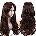 S-noilite® Fashion Long Hair Full Wigs for Cosplay Halloween Christmas Parties Daily Wig (19"-Curly, Medium Brown)