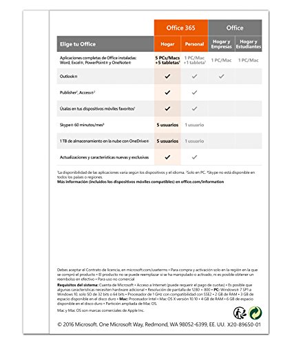 Microsoft Office 365 - Paquete Hogar Para 5 PCs Macs 5 tabletas 1 a o reviews Microsoft Office 365 - Paquete Hogar Para 5 PCs Macs 5 tabletas 1 a o