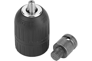 Bestgle Portabrocas Sin Llave de Plástico de 2-13mm 1/2"-20 UNF con Adaptador de Mandril de 1/2" para Conversión de Llave de Impacto