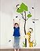 Instylewall Home Decorative Mural Vinyl Wall Sticker Giraffe Green Tree Height Chart Kids Nursery Wall Art Decal Paper
