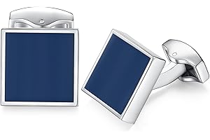 HONEY BEAR Męskie wesele kwadratowe spinki do mankietów Cufflinks stal szlachetna spinki do mankietów niebieska emalia wielorazowa