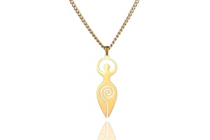 EUEAVAN Collar con colgante de diosa de triple luna celta, amuletos wiccanos, luna, pentagrama, cruz, joyería pagana, regalos para hombres y mujeres