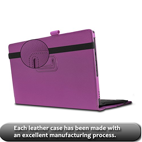 TrekStor SurfTab twin 11.6 Hülle Case -Infiland Slim Fit Folio PU-lederne dünne Kunstleder Schutzhülle Cover Tasche für TrekStor SurfTab twin 11.6 Volks-Tablet, 29,5 cm (11.6 Zoll 2in1 Tablet-PC) (mit Auto Schlaf / Wach Funktion,Tablet und Tastatur sind nicht entgehaltet) (Lila) - 6