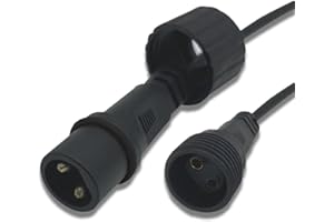 Dekofun Rallonge Guirlande 3M/9.8FT Rallonge Électrique, 2 Broches Prolongateur Étanche Connecteurs pour Éclairage de Noël Extérieur, Sapin Lumineuse Intérieur, Rideau Lumineux, Guirlande Lumineuse