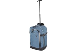 FASHION BY PURDASHIAN Ryanair Carry On Bag | Cabin Bag 40x20x25 | Cabin Max Suitcase Wheeled | Underseat Cabin Bag with Telescopic Pull Along Handle | Carry on Luggage for Men and Women | Travel Bag (Teal)