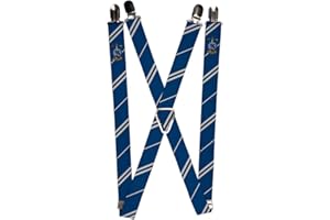 Buckle-Down Unisex's Suspenders-Ravenclaw Crest/Stripe Blue/Gray