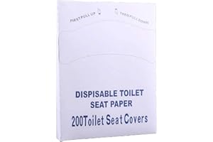 OSIAS 200 Unidades (1 Paquetes de 200) Fundas de Asiento de Inodoro Desechables, Escudos de Papel Plegables, se adaptan a dispensadores estándar, se Pueden Lavar para inodoros públicos