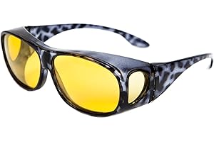 OVERGLASSES BY REMALDI Opticaid Night Driving Glasses Over Glasses Fit Overs Polarised Anti Glare Wrap Around Mens Womens Amber Category 1 Remaldi