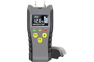 EOUTIL Medidor de humedad de madera, detector de fugas de agua, pantalla LCD, sensor de humedad en madera para hormigón y yeso