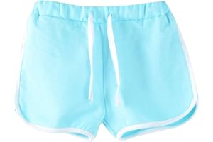 SHENGWAN Pantalones Cortos Deportivos Niño Niña Cintura Elástica Casuales Shorts de Verano Playa