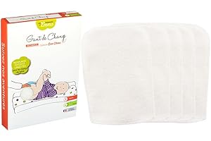 ESTENAT Lot de 5 gants de change lavables - Biface coton bio