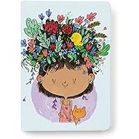 Alicia Souza - Flower On The Head Mini Diary | Printed Cover | Blank Inside, Soft Cover, 50 Pages | Designer Made | Cute Gift for Friends | A6 Size - 14.8 cm x 10.5 cm