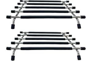 Pro Home Kitchen Trivet Stand Premium Worktop Saver Stainless Steel Stand Heat Resistant Anti Slip For Hot Cooking Pots & Pans (Black, Pack of 2)