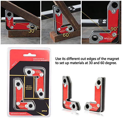 Aimant de Soudeur ,Jectse WM7-S Aimant puissant NdFeB 30°/ 60°/ 90° Angle Réglables Soudage Support de Soudure Magnétique Aimant de Soudeur Equerre de Montage
