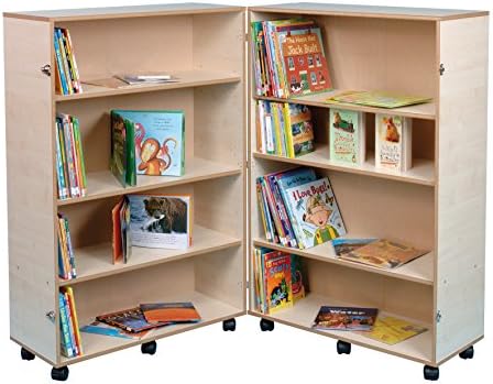 Twoey Educational Resources Four Shelf Hinged Bookcase in Maple