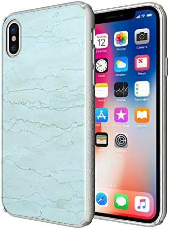 iPhone X Case / iPhone 10 Case with Drop Protection, Hard TPU and Marble Pattern Glass Materials, Slim fit Stylish Design for Apple iPhone 10 (2017)- Mint