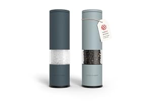 LARS NYSØM Salt and Pepper Grinder Set Manual, Stainless Steel Salt and Pepper Mills with Adjustable Ceramic Grinder I Design Spice Shakers (Blue)
