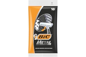 Disposable Metal Razors by BIC - Single-Blade Stainless Steel Shaver for Men * Safe Shaving * 1 Pack of 10-Count. Perfect for Traveling, Gym, or Quick Use – TSA Approved Throwaway Razors.