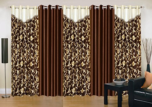 Buy Excel Bazaar Brown Long Door Curtain 9 X 4 Feet Set Of 5 On