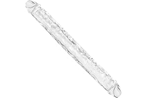 UMANIA 34cm Doble Pene, diodo consolador mujer Realista anales y vaginal doble penetracion- para lesbiana, Mujer y Hombre masculino sexo juguetes pareja consoladores Transparente