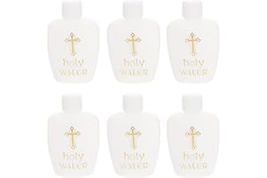 EXCEART Botellas de agua, pequeñas botellas de agua, 6 unidades, 60 ml, decoración de Pascua, catoliciismo, Jesús, cruz, iglesia, exorcismo, regalo de plástico