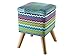 Produktbild BHP Retro Patchwork Sitz Bank Textil Möbel Hocker Bank Mobiliar Stoff Holz Mehrfarbig B412249