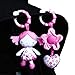 2 Pack Of Red Kite Girls Pink Princess Pollyanna Clip On Buggy/Stroller/Car Seat Toys