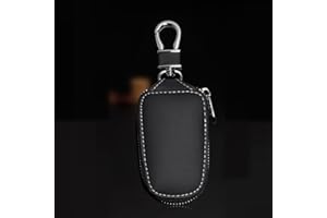 Krtopo Llavero del Coche de la Bolsa de Protección de Cuero Genuino Elegante Titular de la Moneda Llavero Remoto Automático Llavero Cartera para Mujeres y Hombres