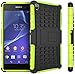 Produktbild Nnopbeclik Sony Xperia Z3 Hülle, Dual Layer Rugged Armor stoßfest Handy Schutzhülle Silikon Tasche für Sony Xperia Z3 - Grün + 1x Display Schutzfolie Folie