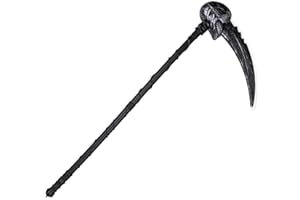 JSRHEEM Falce Halloween, Coltello Finto Halloween, Armi finte Halloween per Uomini e Bambini, per Carnevale e Halloween, Armi Halloween, Falce Giocattolo (Falce Scheletro)