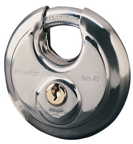 Master Lock 40EURD Marine Disc Padlock with Key, Grey, 9,6 x 7 x 2,8 cm