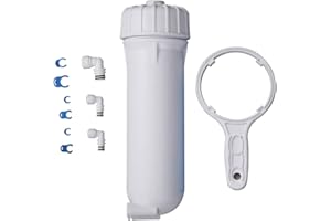 HUINING 3012 RO Membrangehäuse mit 3/8 1/4 Schnellanschluss, Schraubenschlüssel-Set für 200/300/400/500 GPD (2812/3012) Umkehrosmose-Membran, Wasserfilter, Trinkwasser-Filtrationssystem