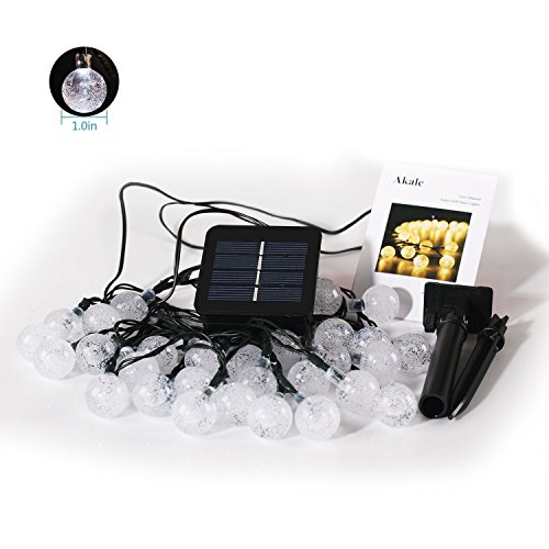 Akale 30er LED Solar Lichterkette Garten Globe Außen Warmweiß 6 Meter, Solar Beleuchtung Kugel für Party, Weihnachten, Outdoor, Fest Deko usw. [Energieklasse A+++] - 7