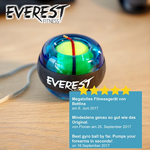 EVEREST FITNESS Energyball zum Training der Hand- und Armmuskulatur mit gummiertem Griffbereich und Gehäuse aus bruchfestem Kunststoff und 2 Jahren Zufriedenheitsgarantie – Handtrainer - 6