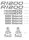  PrintArtADV - Adhesivos para moto, mensaje:BMW r 1200 GS, diseño del Dakar Adventure, gris