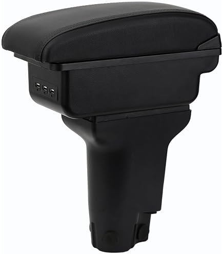 Accoudoir Central Avec Rangement Pour Abarth 595 | 3 Ports USB, Revêtement Cuir PU | Installation Facile Sans Perçage