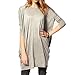 TopTie Womens Solid Batwing Sleeve Oversize Blouse Top Casual Long T-shirt - Black,M