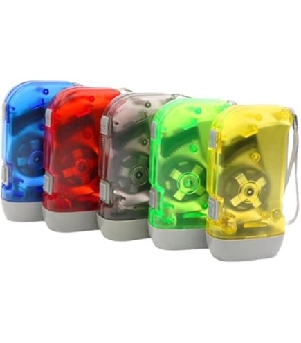 4 Lampes De Poche Dynamo Pour Enfants - Forme Cochon - Rechargeable à Manivelle - Couleurs Aléatoires