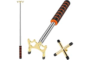 GWCYMYD Billards Cue Stick Bridge, Extension Snooker Cues Bridge, Pool Rest Stick with Replaceable Brass Bridge Head, Pool Table Billiard Accessories for Game, Competition