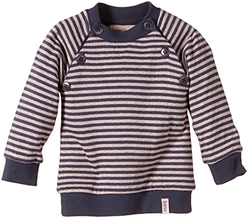 LANA natural wear Baby Girls Pulli Momo Striped Jumper, Multicoloured (Ombre Blue-Rose Water 2203), 18-24 months (Manufacturer size: 86/92)